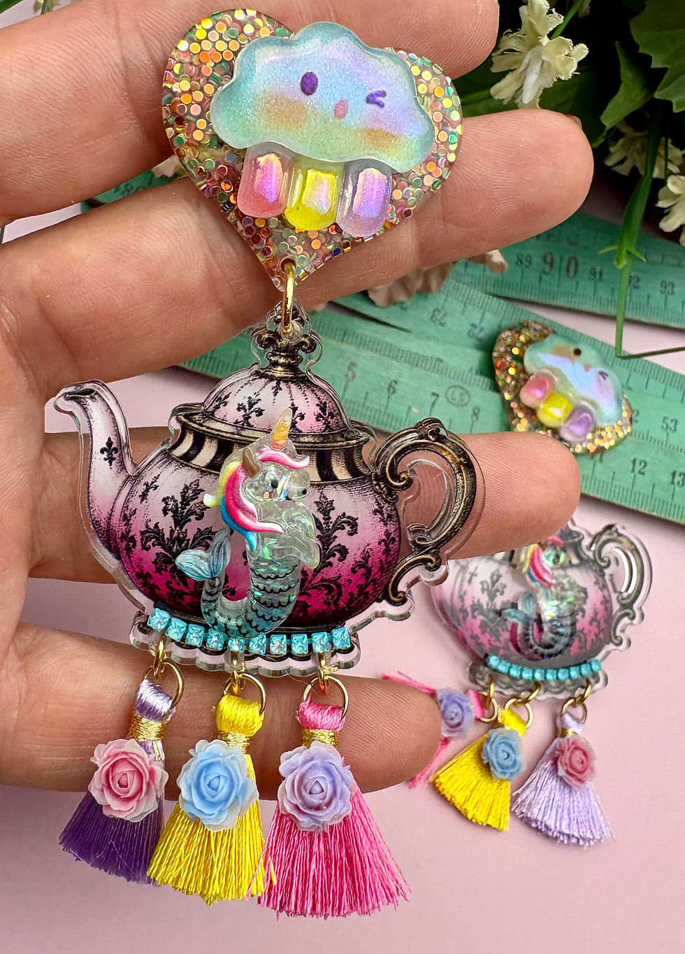 Miniature : Boucles d’oreilles Tea Brewster – kitsch funky joyeux