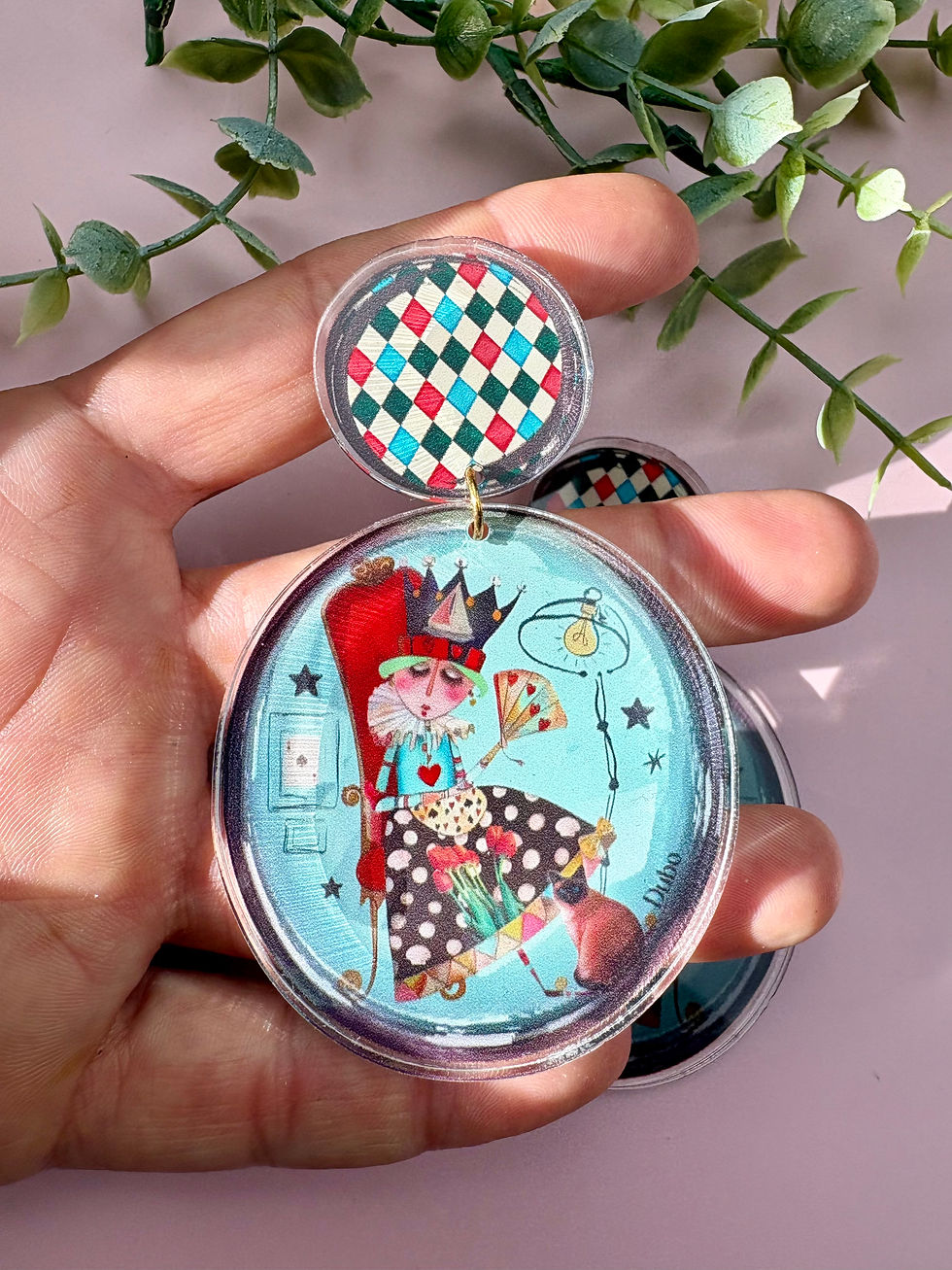 Miniature : Boucles d’oreilles Queen of my own Circus – Fairy Kitsch rétro 