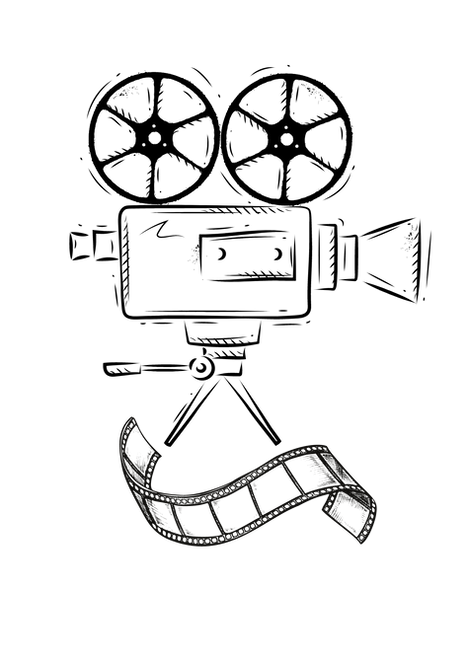 design caméra qui indique qu'il y aune vidéo à regarder