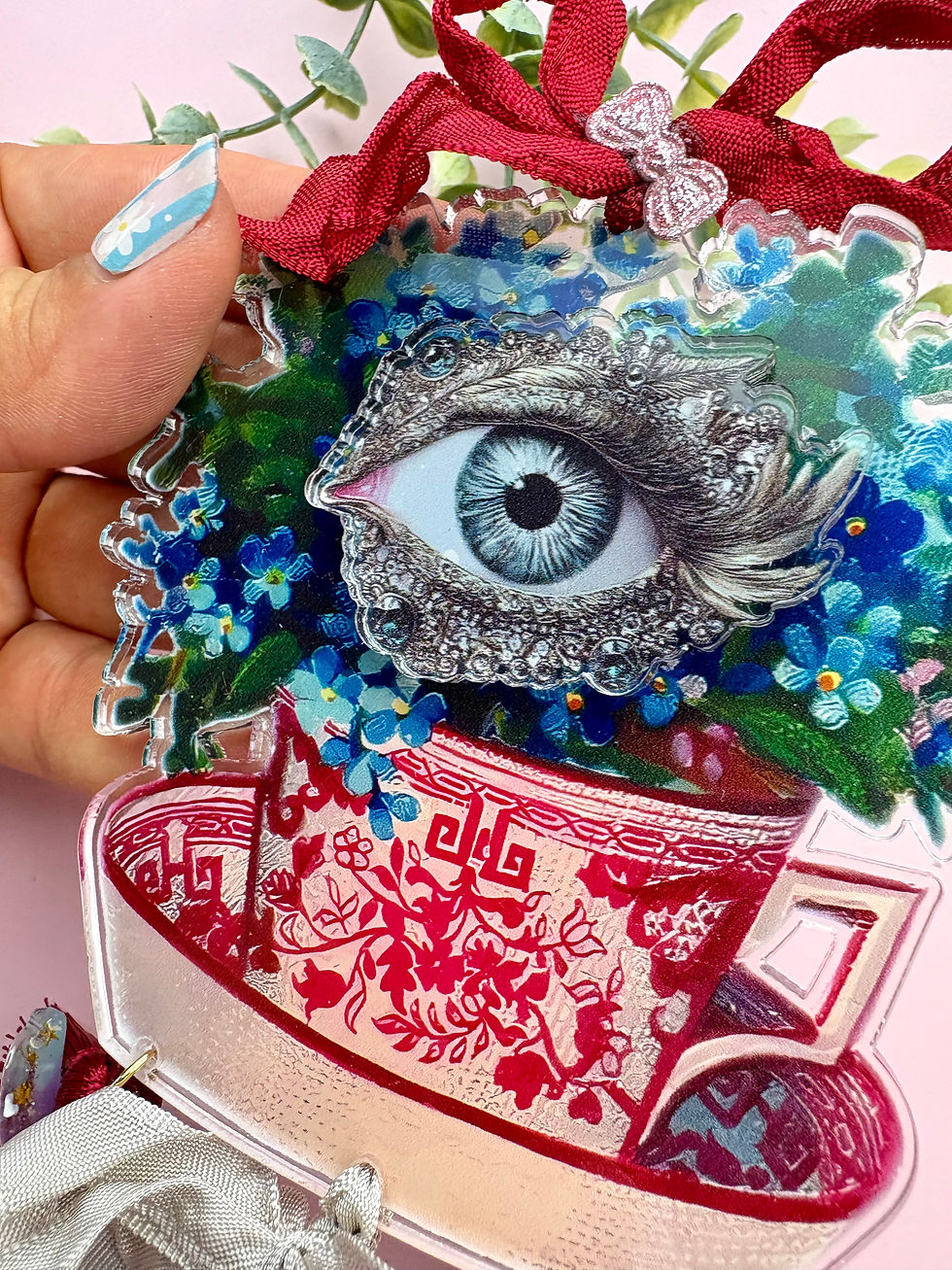 Miniature : Broche XXL « Ne t’oublie pas » – Bijou bohème kitsch féerique, pièce unique
