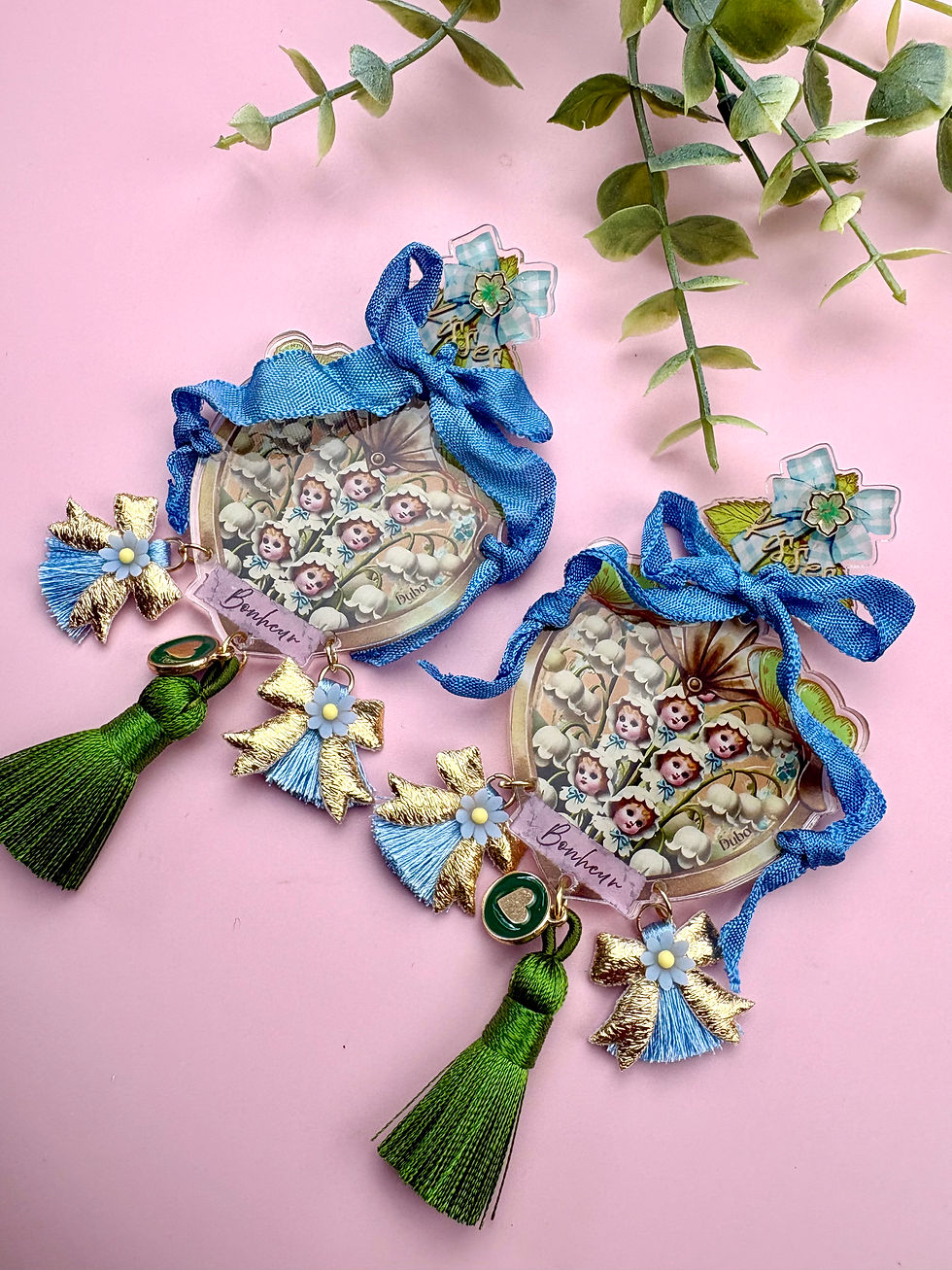 Miniature : Il est où le bonheur ? – Boucles d’oreilles Fairy, Kitsch, Bohème, esprit porte-