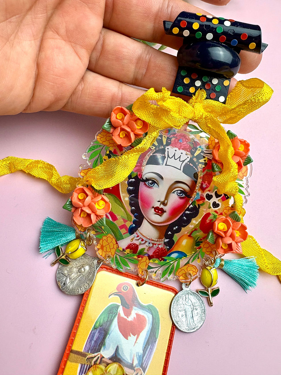 Miniature : Divine Patronne – Pin XL Statement pièce unique Fairy Kitsch Bohème 