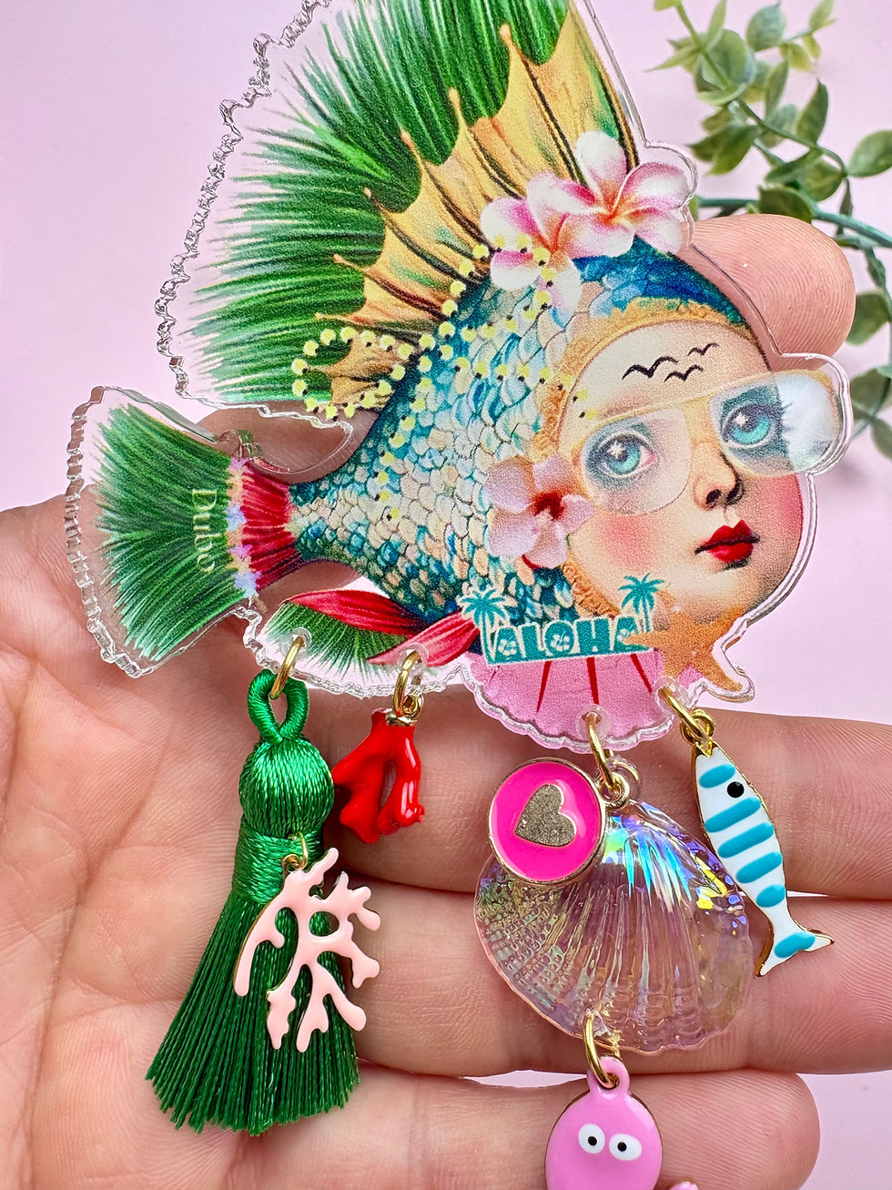 Miniature : Broche Aloha – Bijou Fairy Kitsch Bohème Tropical Statement