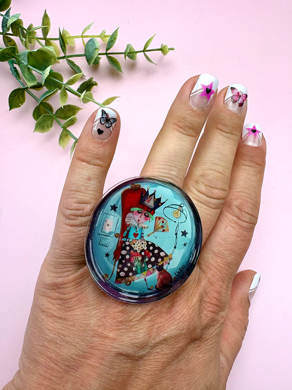 Miniature : Bagouse Acrylique statement Ajustable  « Queen» Fairy Kitsch Bohème