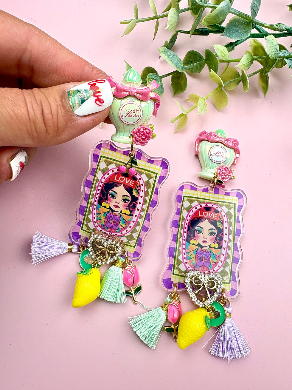Miniature : Pop Love – Boucles d’oreilles Fairy Kitsch rétro 70s citron & parfum