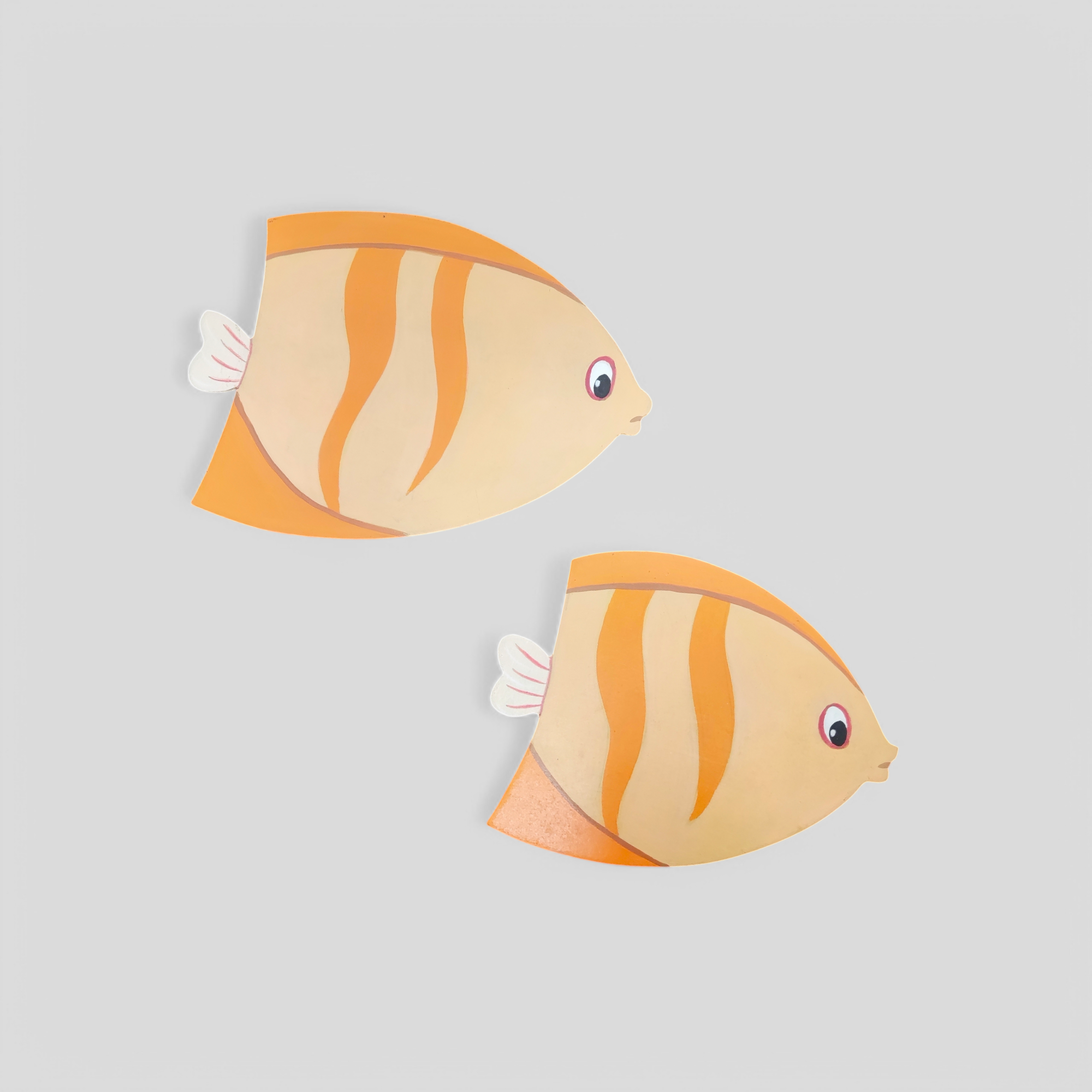 2 Peças - Peixes Laranja (MDF Pintura Manual)