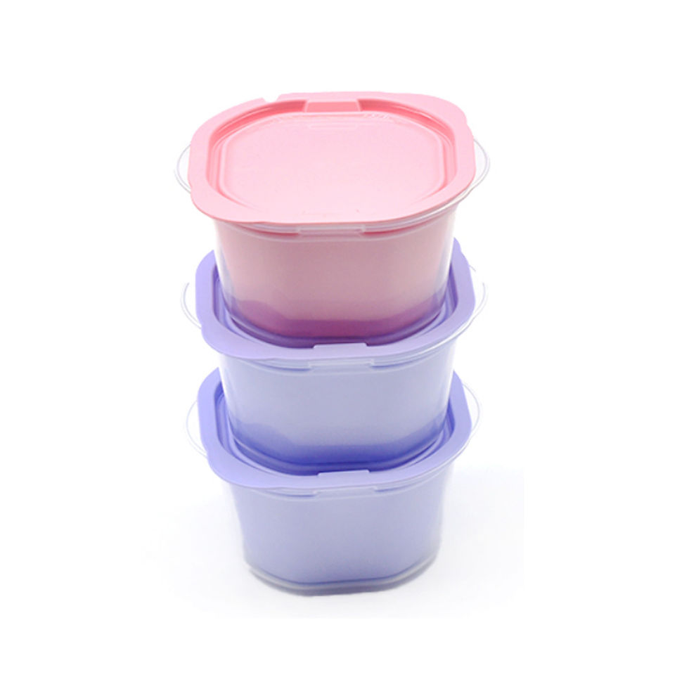 Thumbnail: 500ml Food Storage Cup Container 3-Pack with Strainer BPA Free Plastic Container