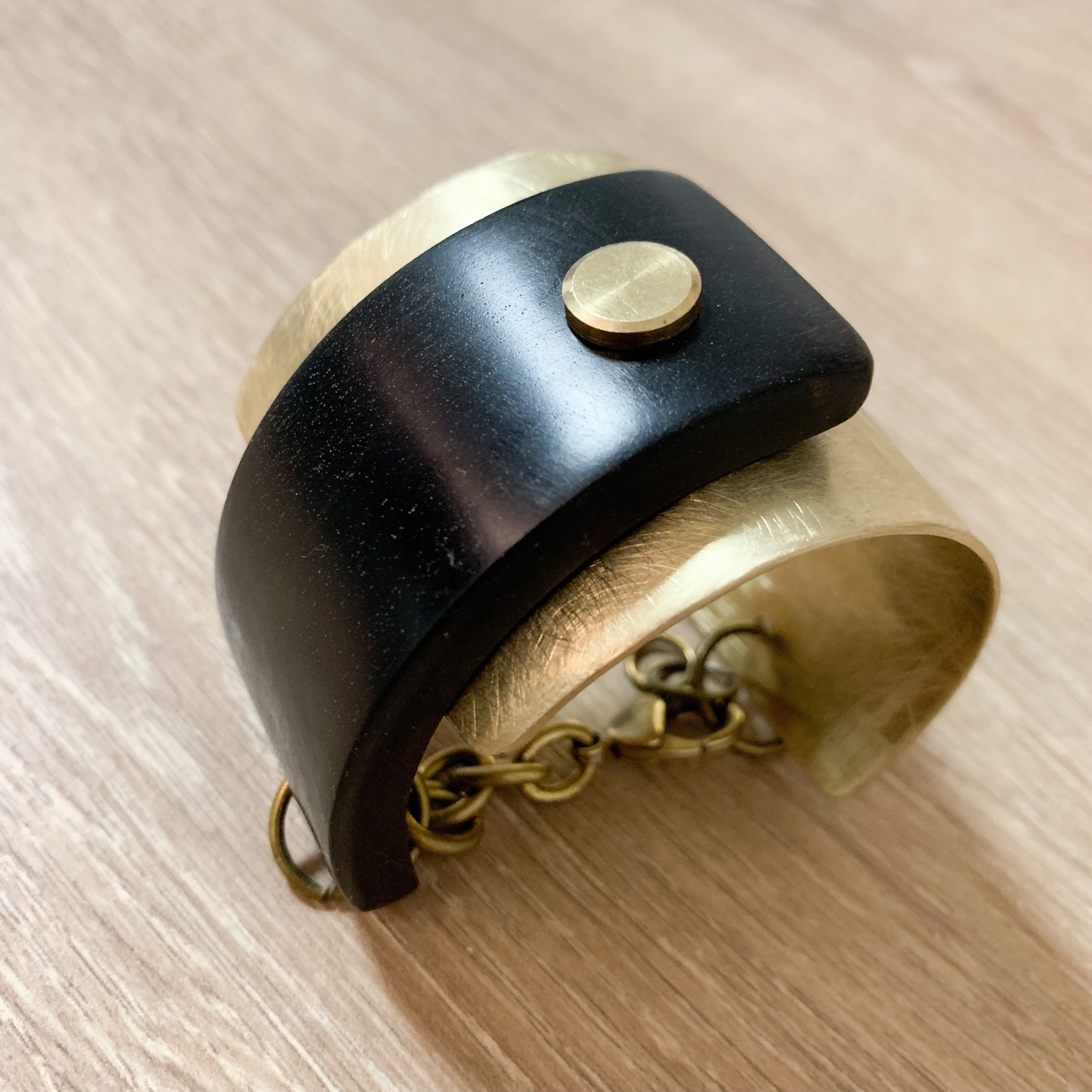 Blackwood and brass bangle