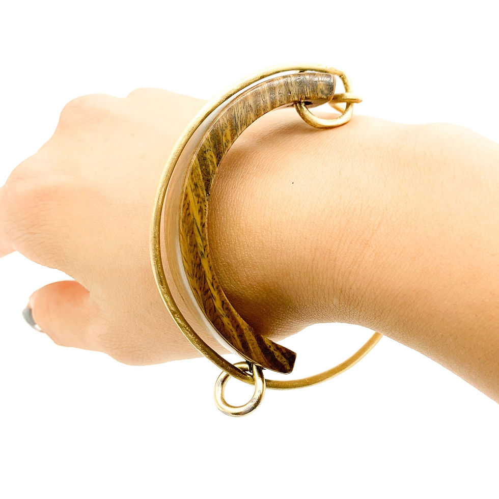 Thumbnail: SinniS wood and brass bracelet