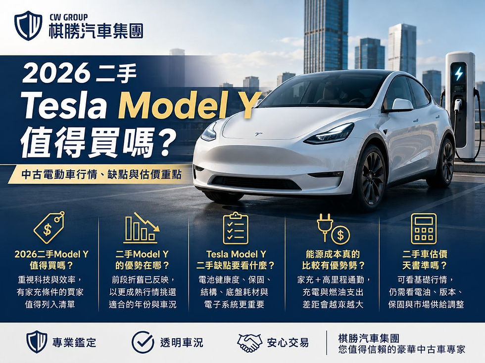 2026二手Tesla Model Y值得買嗎?中古電動車行情、缺點與估價重點