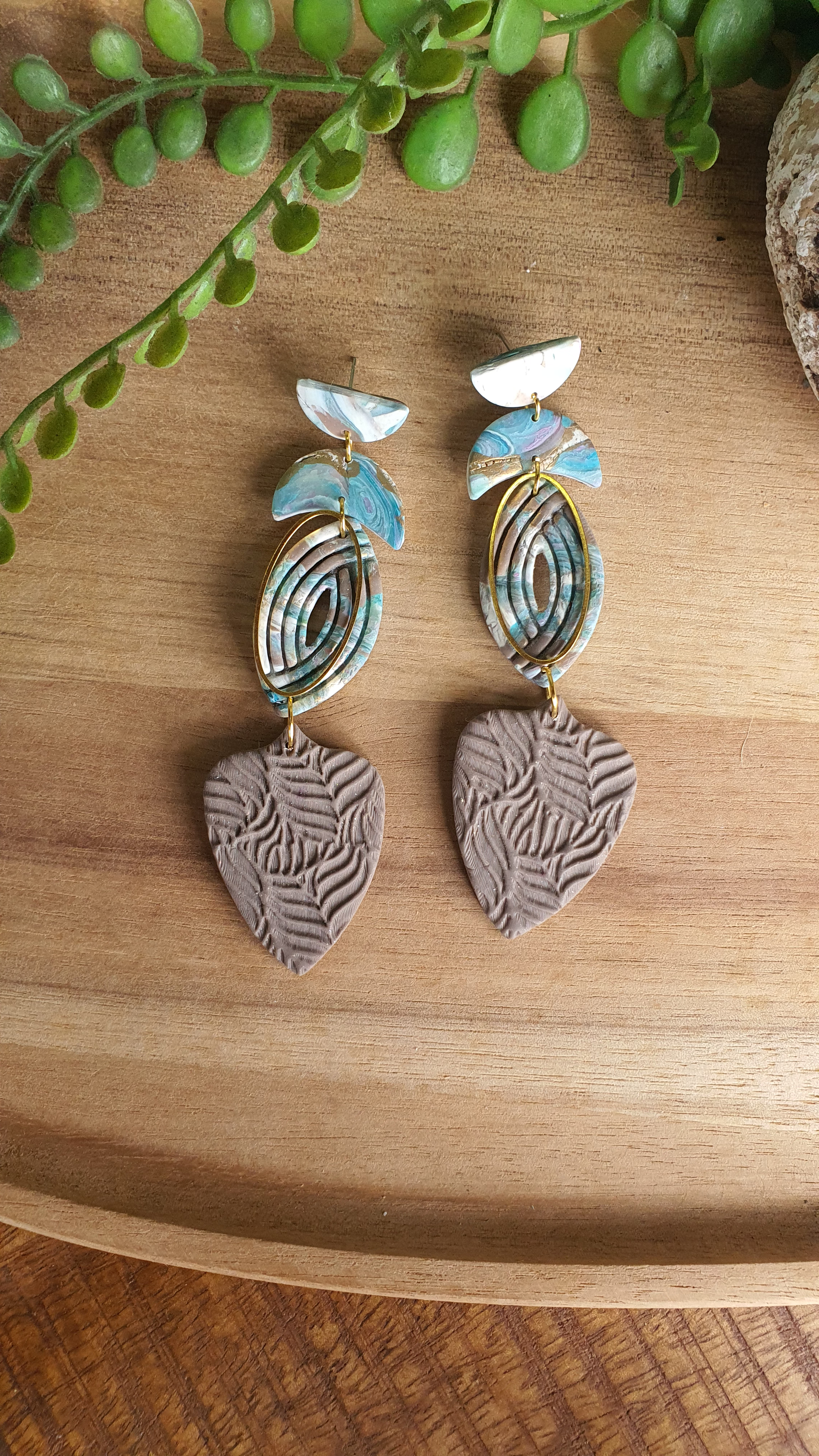 Land and Sea - 01 - Polymer Clay Earring