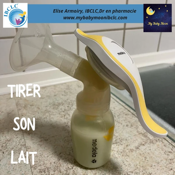 tire lait manuel rempli de lait