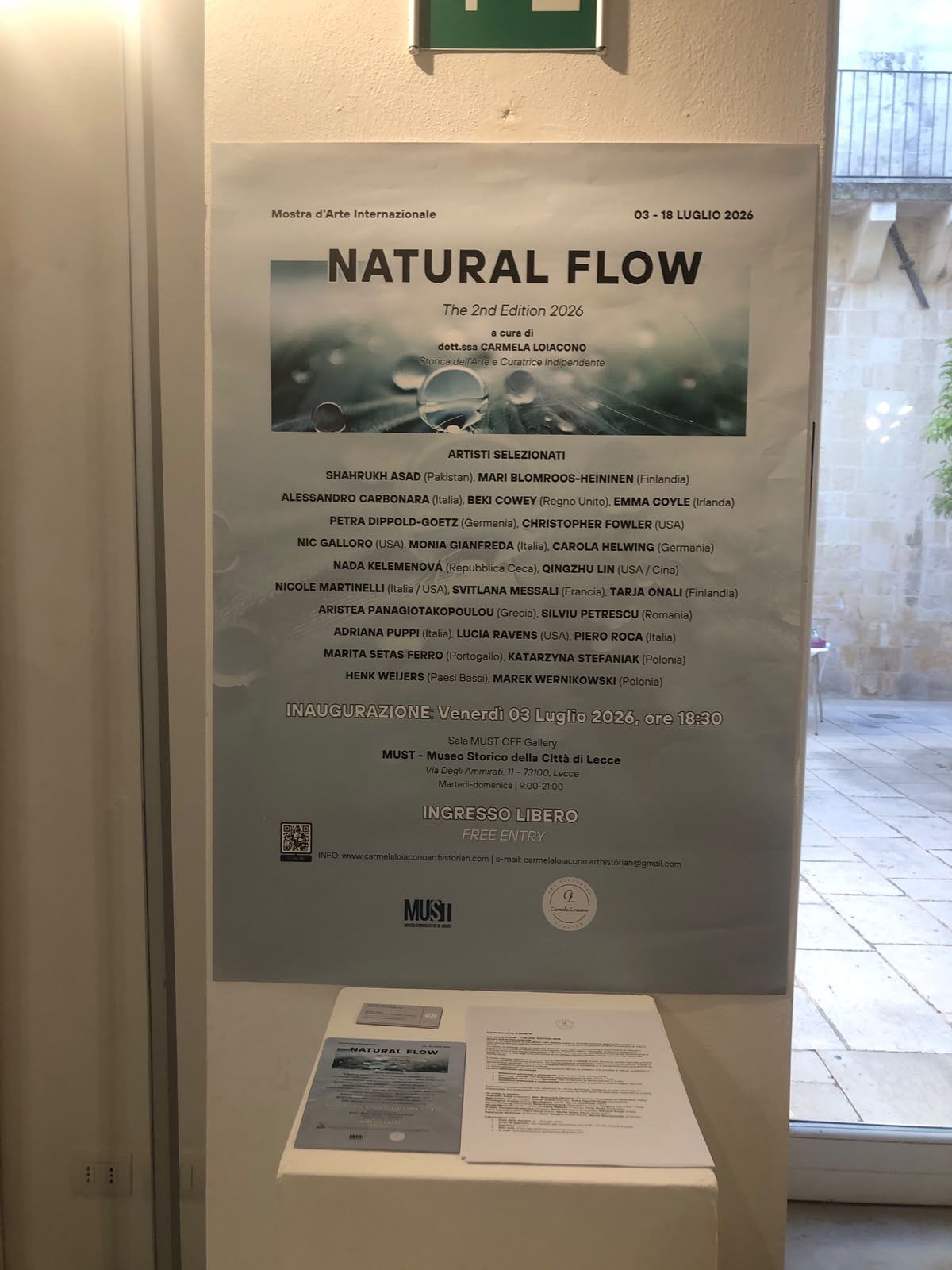 Natural Flow The 2nd Edition exhibition MUST Museum Lecce