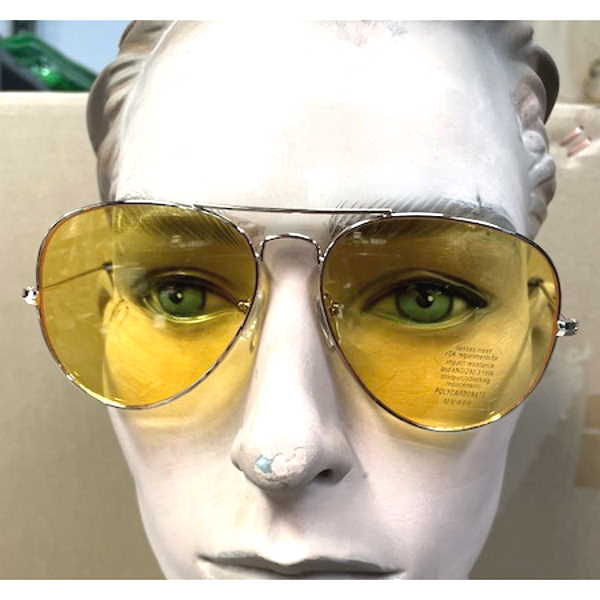 Thumbnail: YELLOW LENS AVIATOR SUNGLASSES WITH GOLD,SILVER & BLACK FRAMES