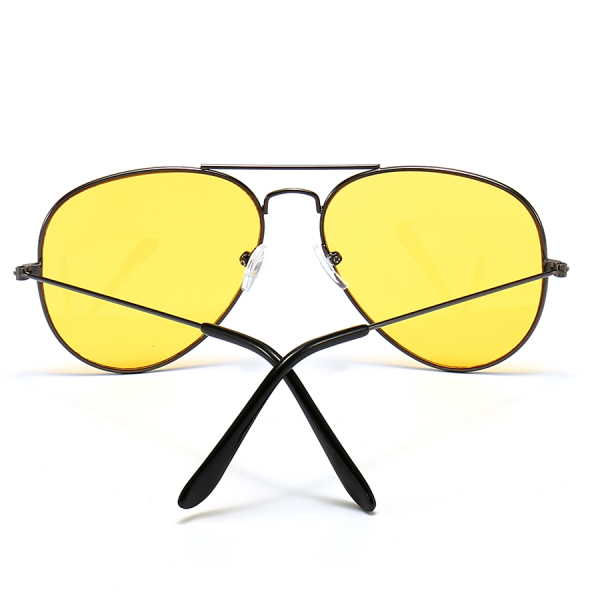 Thumbnail: YELLOW LENS AVIATOR SUNGLASSES WITH GOLD,SILVER & BLACK FRAMES