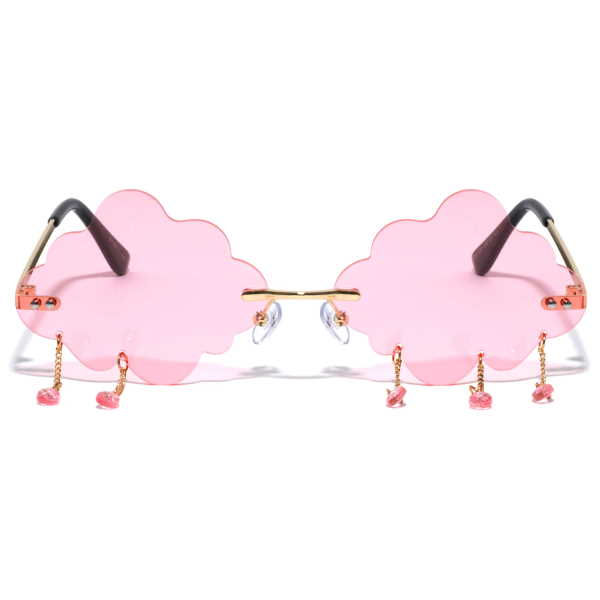 Thumbnail: Cloud Bead Rimless Color Lens Wholesale Sunglasses