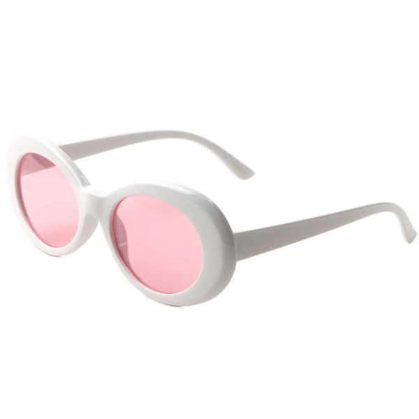 Thumbnail: WHITE CLOUT STYLE FRAMES WITH COLOR LENSES, CLASSIC RETRO
