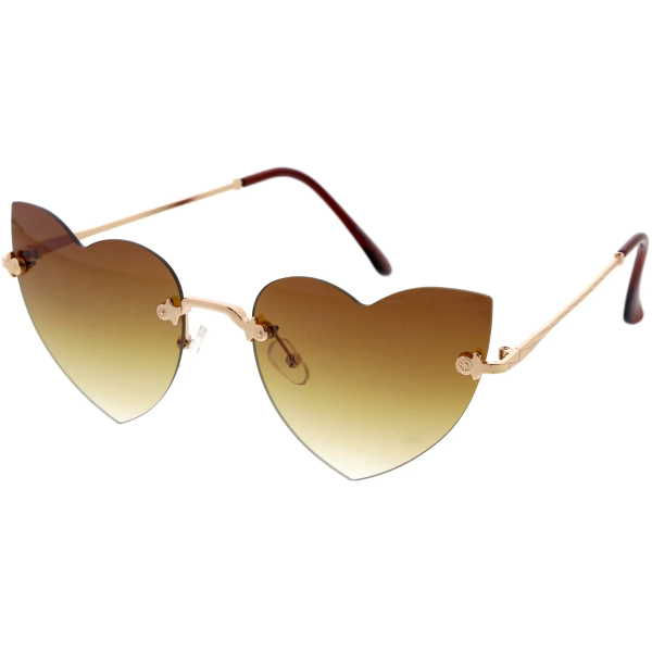 Thumbnail: HEART SHAPE SLANTED FRAMELESS SUNGLASSES