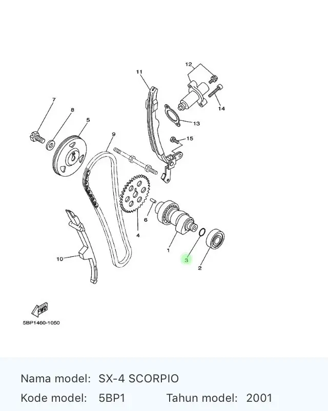 Thumbnail: Yamaha Camshaft O Ring SX4 SX225