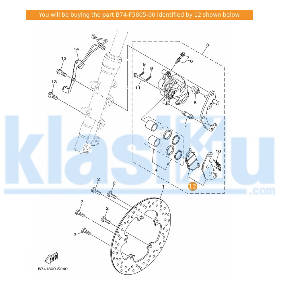 Thumbnail: Yamaha XMAX 250 300 Front and Rear Brake Pads Set - Genuine EBC Organic
