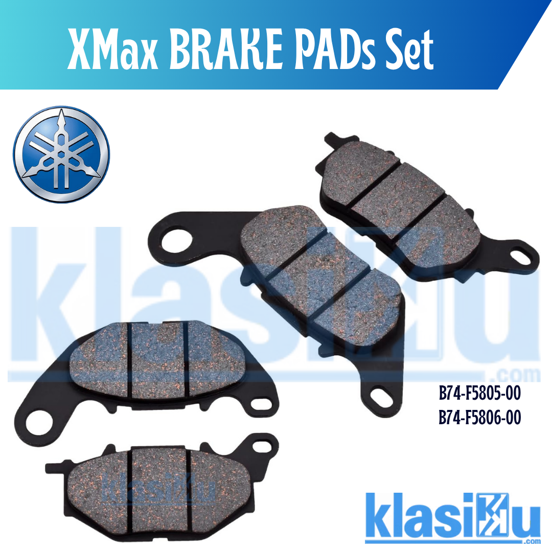 Yamaha XMAX 250 300 Front and Rear Brake Pads Set - Genuine EBC Organic