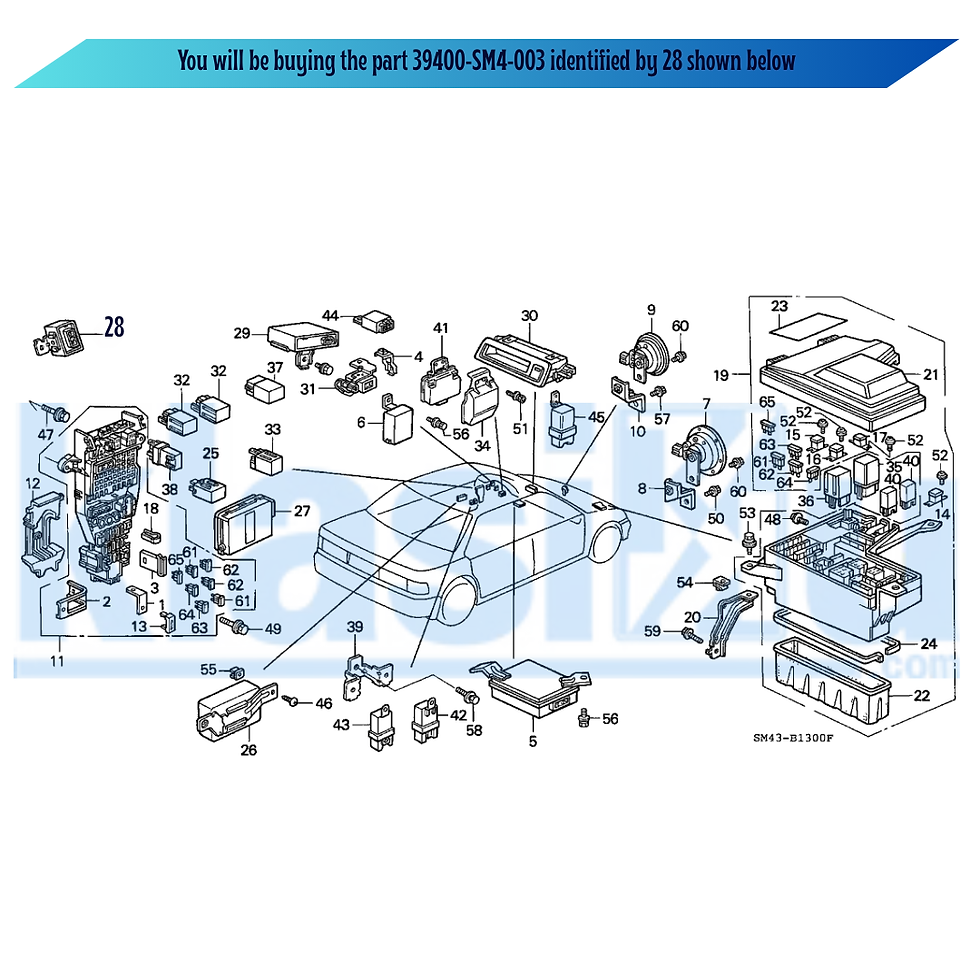 Thumbnail: Honda OEM Fuel Pump Main Relay High-Performance 39400-SM4-003