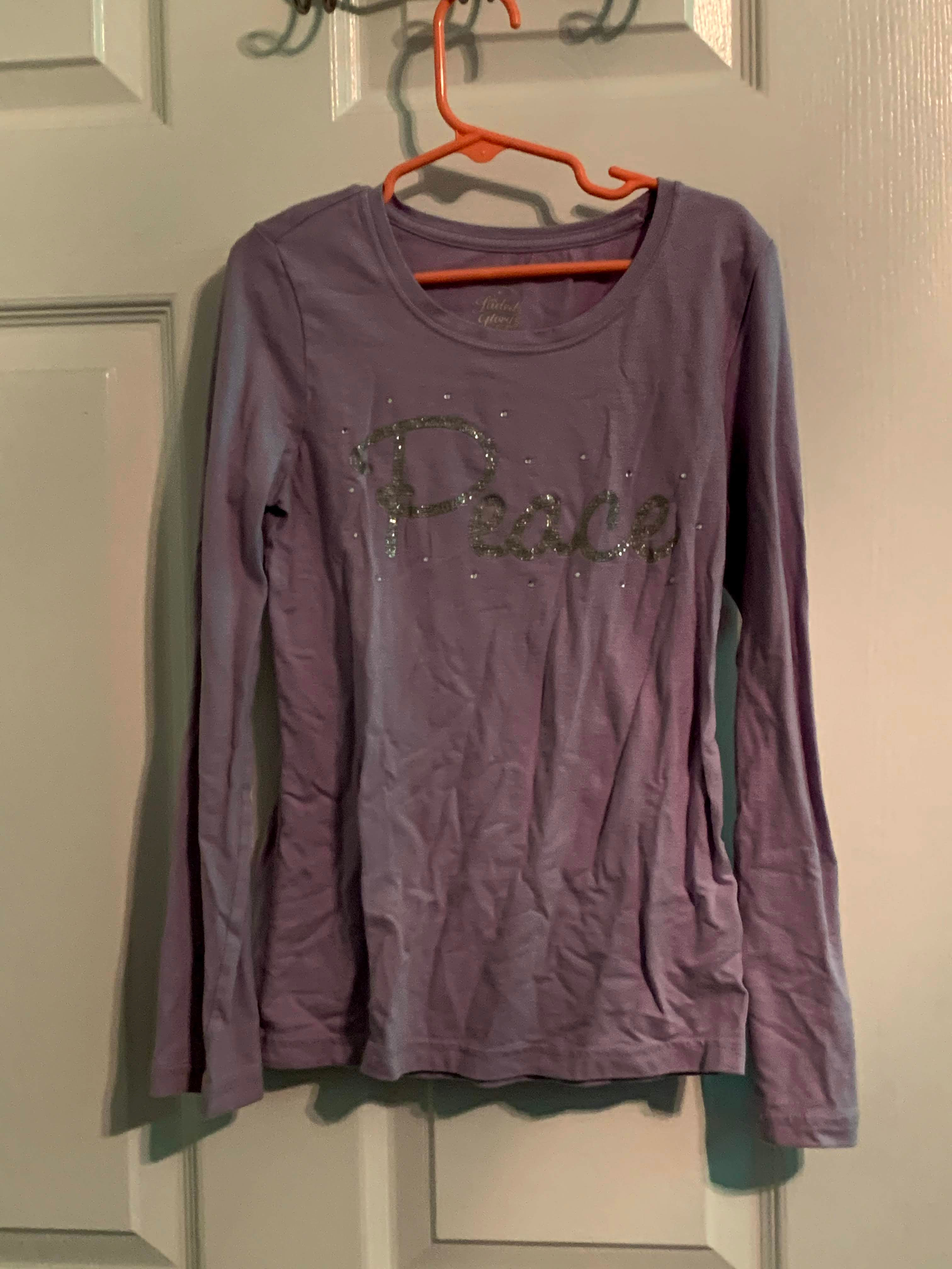 Purple Glitter Peace Shirt