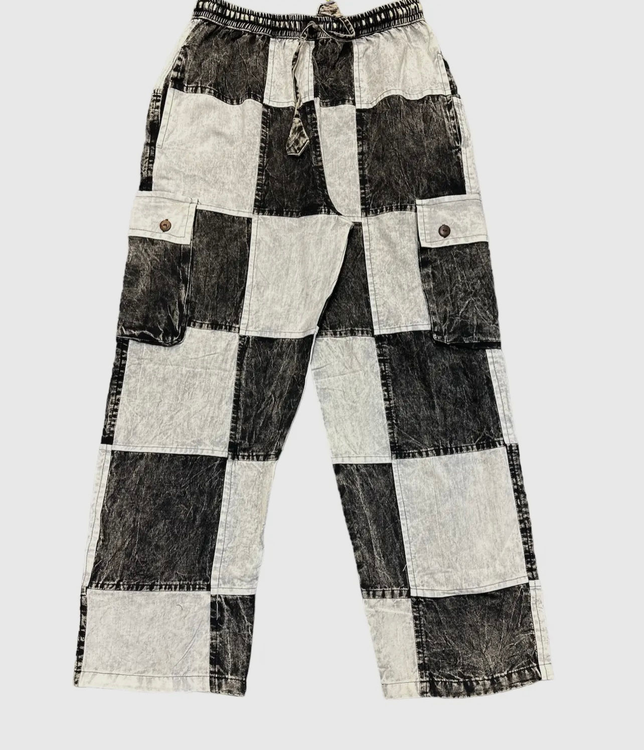 VINTAGE WASH CHECKERED CARGOS