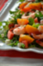 Tomato, Shrimp, Watermelon Salad