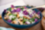 healthy salad with purple kale