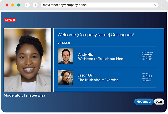 Movember landing page
