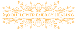 Moonflower Energy Healing logo with floral vine spread horizontally