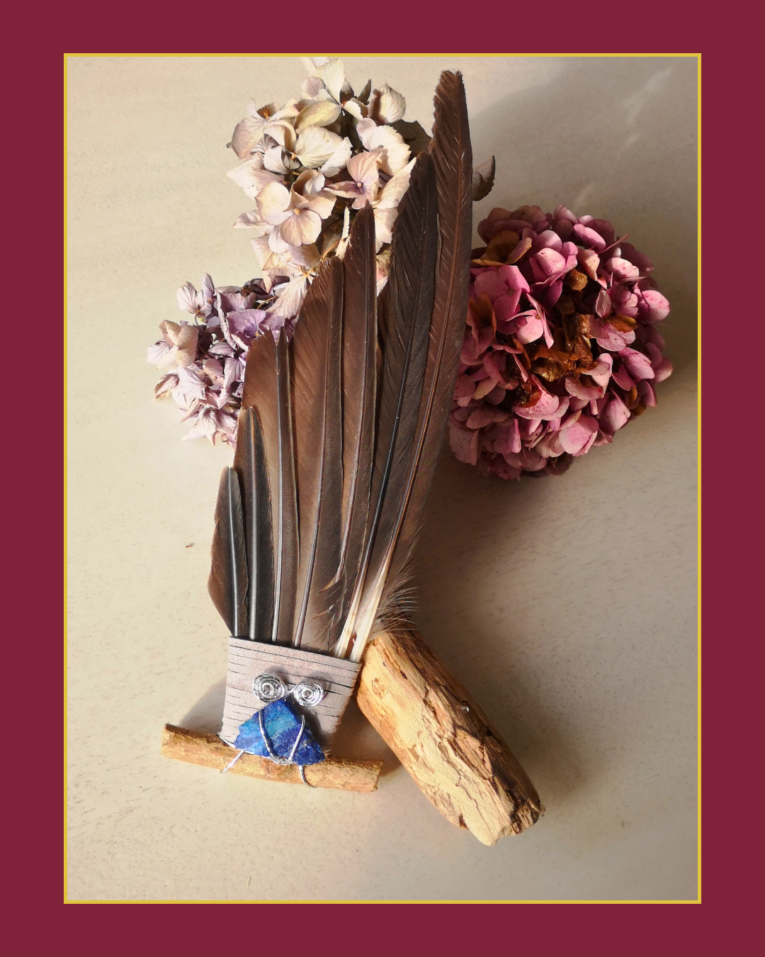 Mixed Dark Duck & Goose Feather Wand