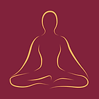 Silhouette of yogi sitting