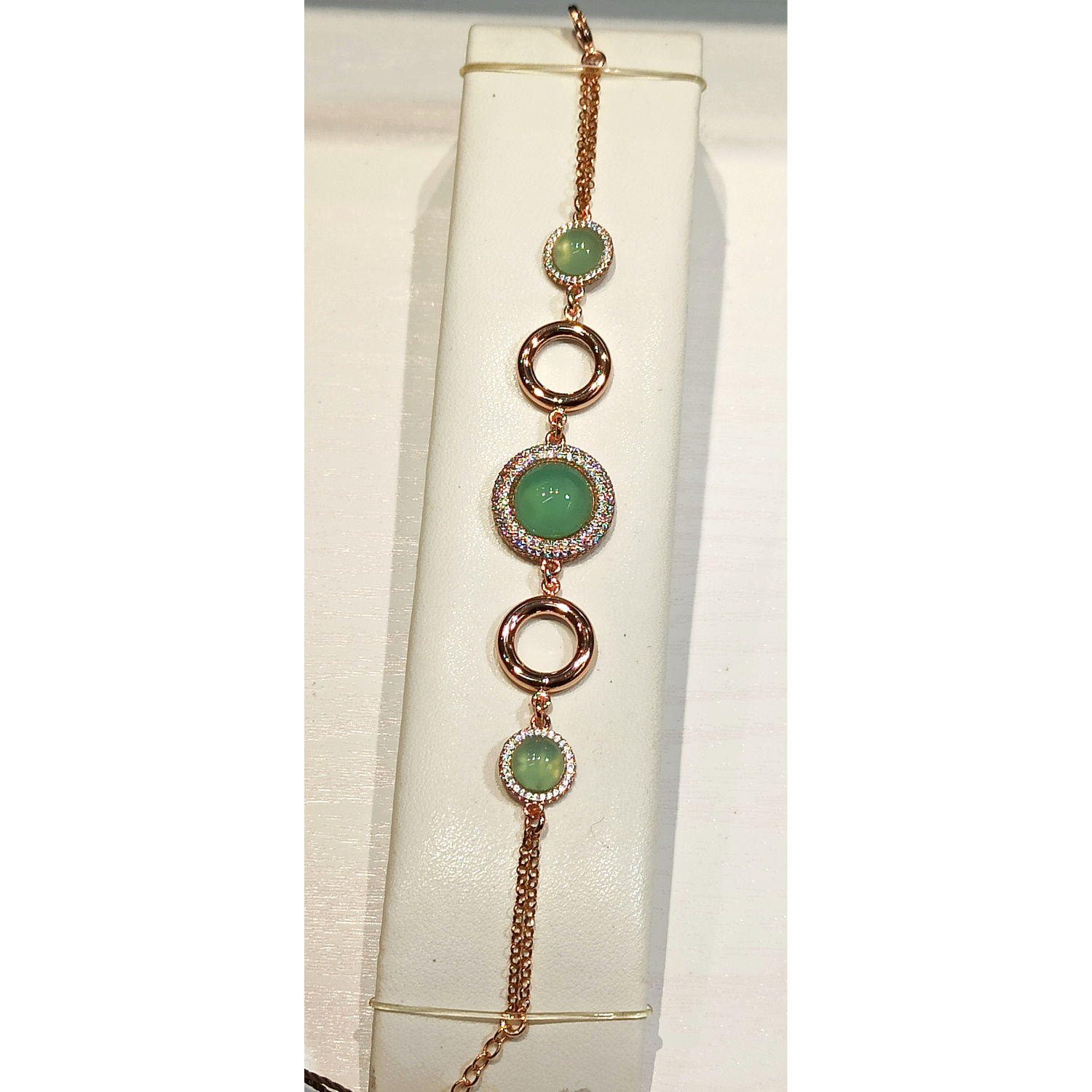 Bracciale in bronzo con cristalli e zirconi