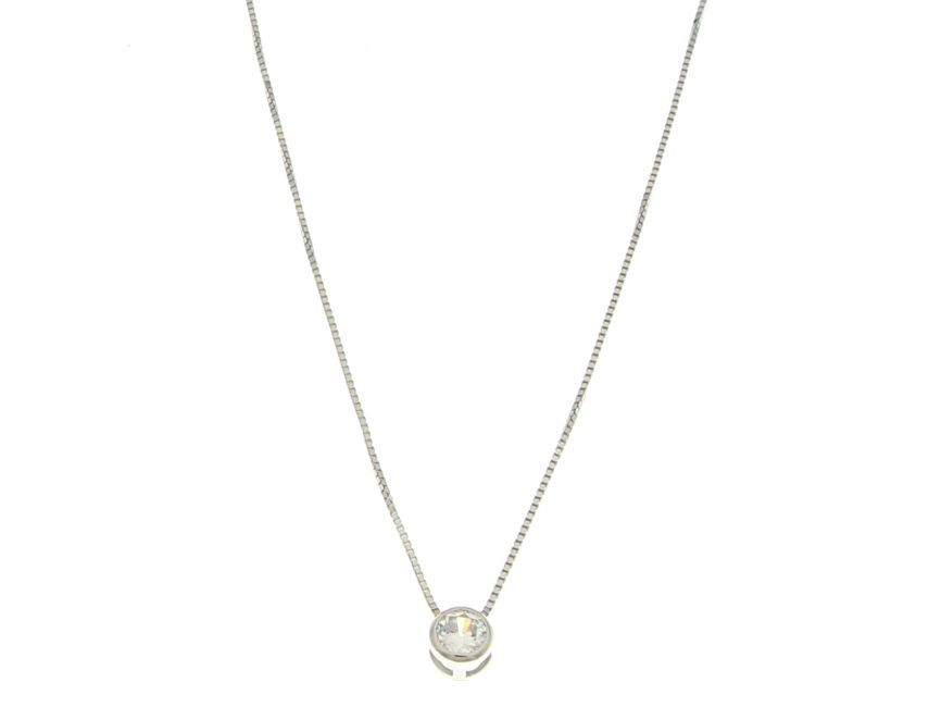 Collana in argento bianco con zircone