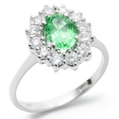 Anello con smeraldo e diamanti