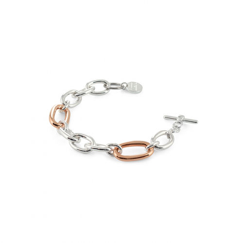 Bracciale in bronzo dorato rosa e argentato
