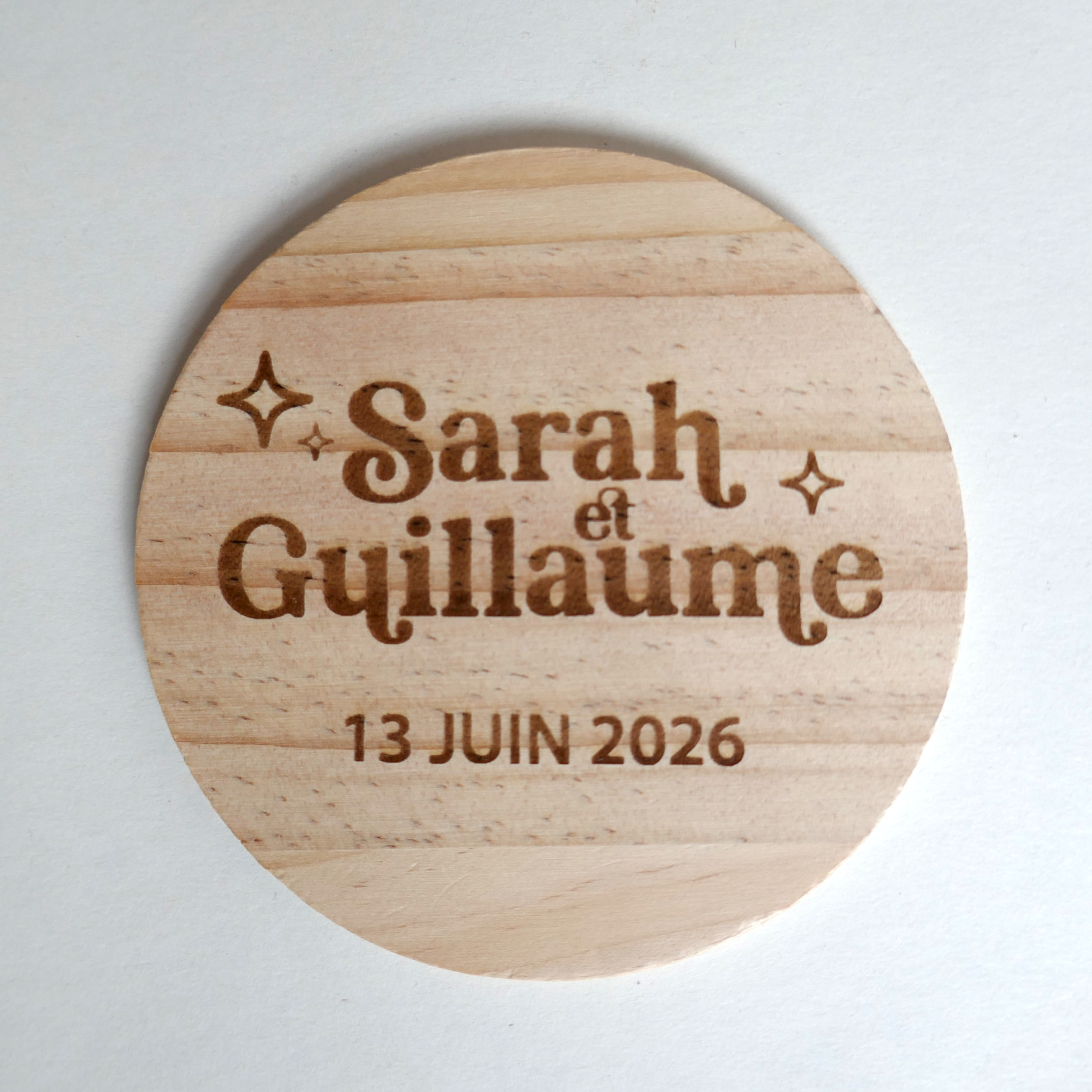 Sous-Verre en Bois Gravé Personnalisé Collection Pop