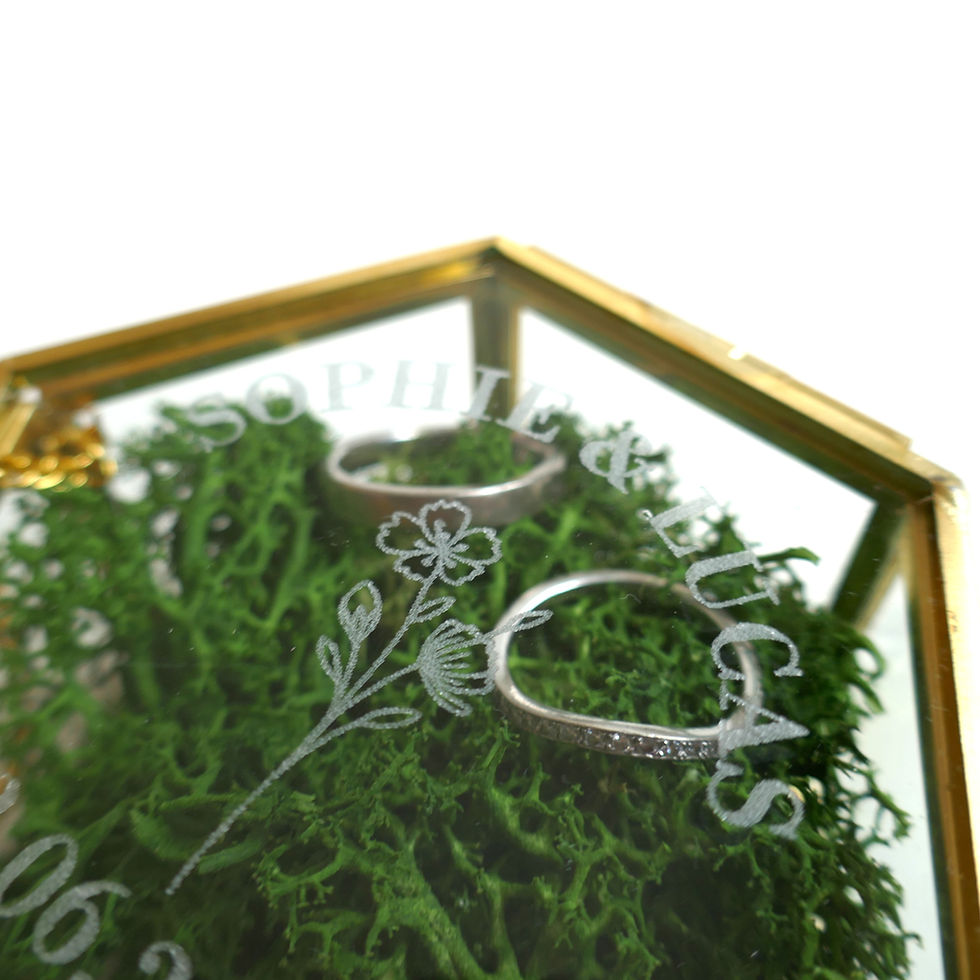 Miniature : Boîte Alliances Verre Gravée Collection Florale