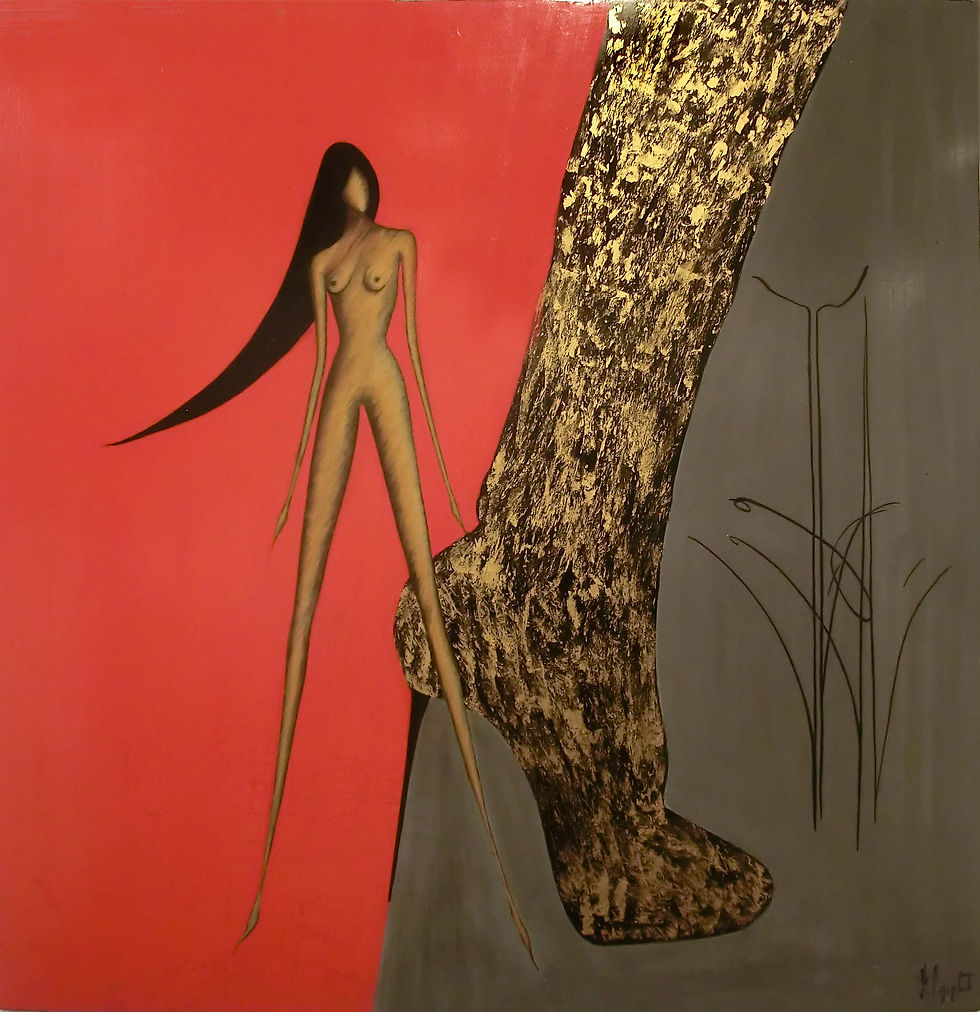 Estivales juin 2022. Natasha Lazarevic. Citadine. Tempera (peinture à l'oeuf).