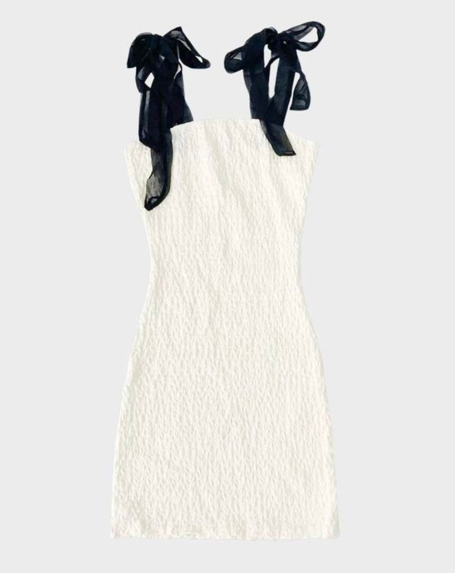 Thumbnail: Ribbon Mini Contrast One Piece Dress