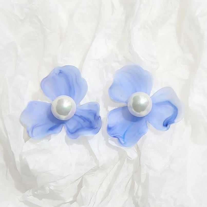 Thumbnail: Blue Floral Earrings