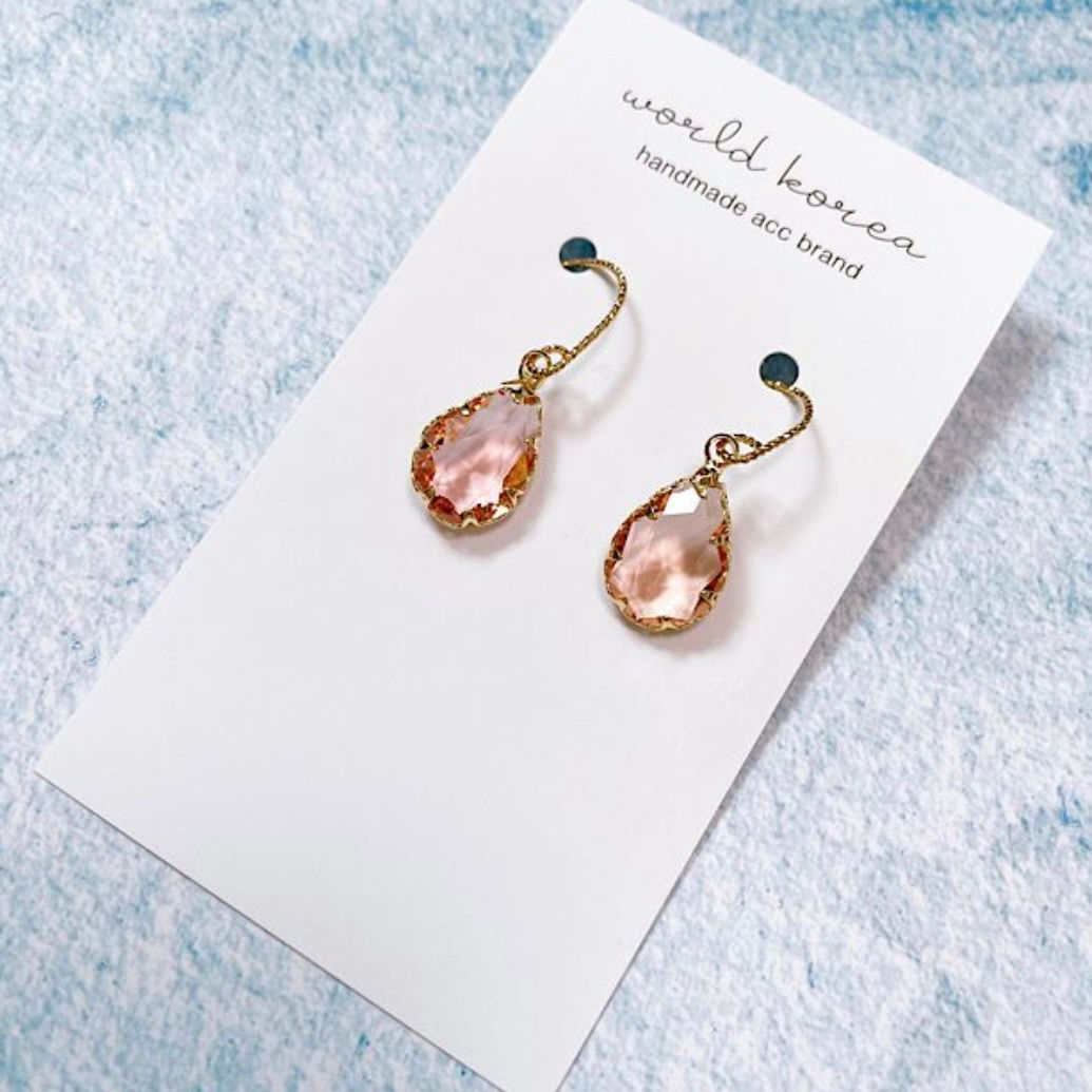 SUPER SALE Pink Teardrop Earrings