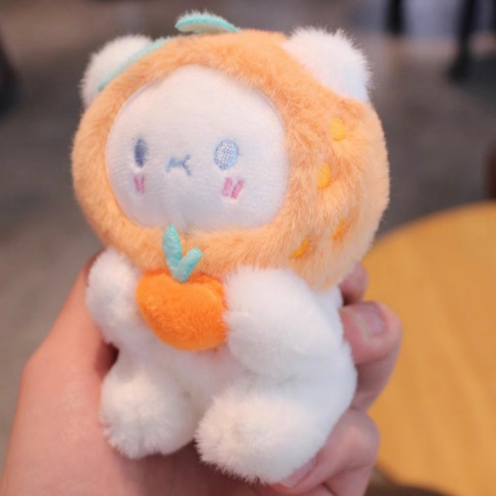 【KAKAO FRIENDS】済州 JEJU★Tangerine fluffy key ring KAKAO FRIENDS Jeju Edition face keychain Chusik Tangerine