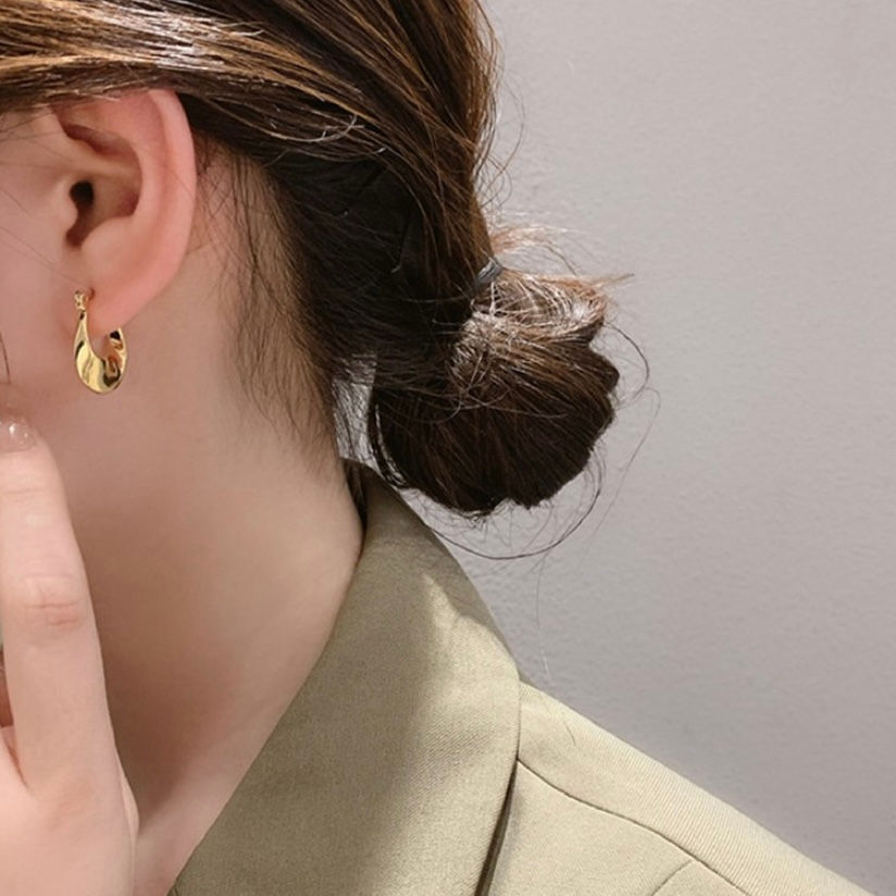 Thumbnail: Pinched Half Moon Earrings