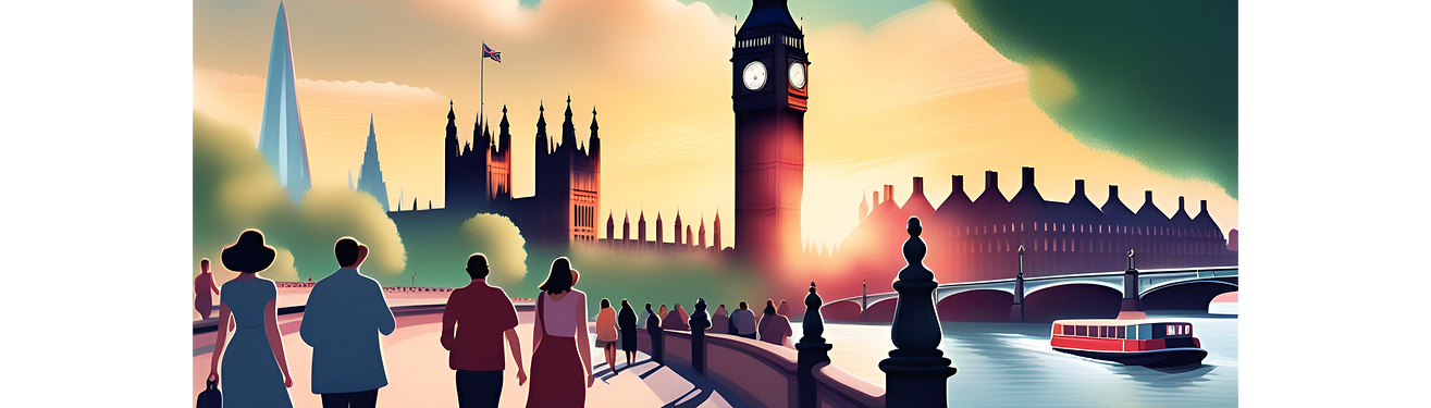Cartoon picture of the River Thames