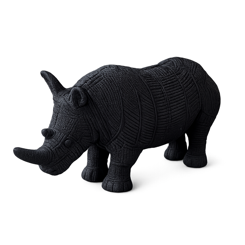 RINOCERONTE DE RESINA PRETO