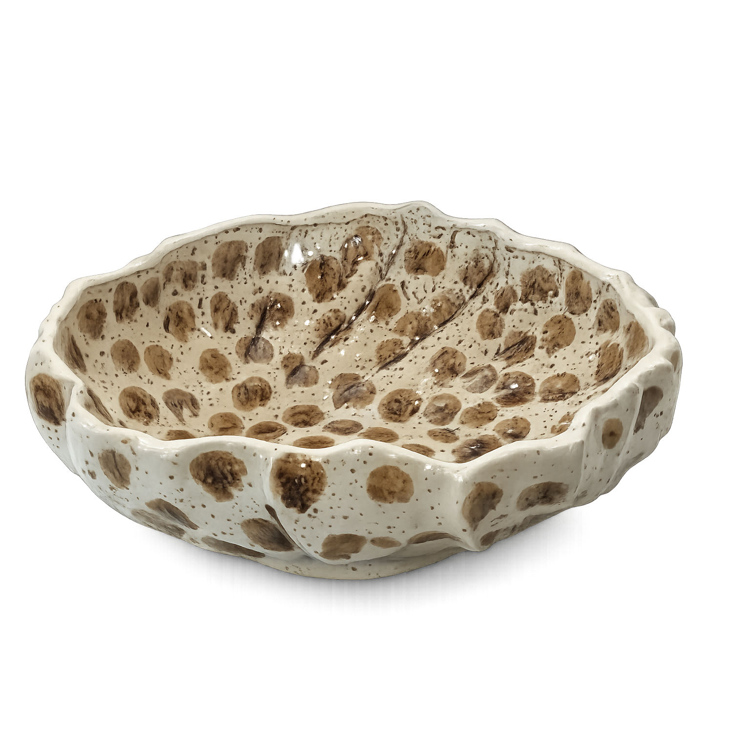 VASO CERÂMICA MARRON ESTAMPADO
