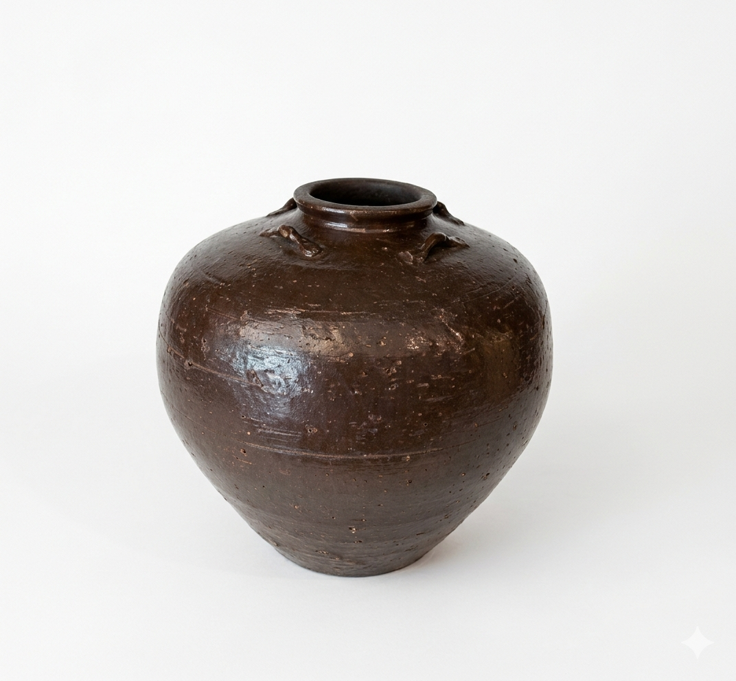 VASO BERBERE EM CERÂMICA MARRON